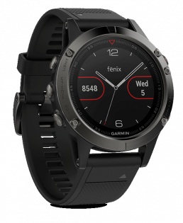 Часы Garmin Fenix 5 Sapphire черные с черным ремешком, экран c аналоговыми часами