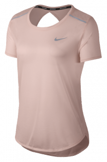 Женская футболка Nike Breathe Top Short Sleeve с логотипом сбоку на груди артикул 885241 658