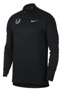 Кофта Nike Dry Element 1/2 Zip Top артикул 857820 010 черная на молнии до середины груди