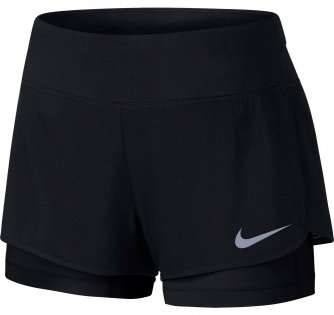 Женские шорты Nike Flex 2 in 1 Running Short 831552 011 черные с черной подкладкой