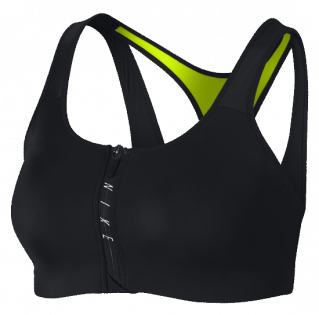 Бра Nike Pro Zip Sports Bra W артикул 858429 010 черное с молнией на груди