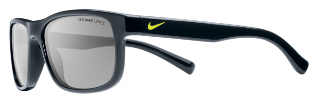 Спортивные очки Nike Vision Champ черная оправа, с желтым логотипом, серые линзы