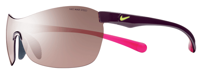 Спортивные очки Nike Vision Excellerate E без оправы с фиолетовыми дужками, зеленым логотипом