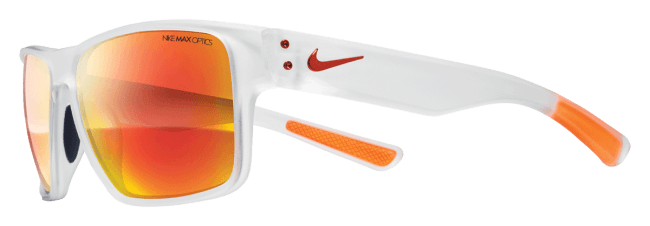 Спортивные очки Nike Vision Mavrk R белая оправа, оранжевый логотип и линзы