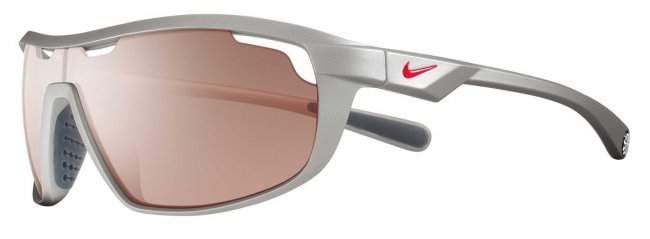Спортивные очки Nike Vision Road Machine E серебряная оправа с красным логотипом