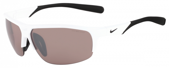 Спортивные очки Nike Vision Run X2 E оправа белая с черными дужками, черный логотип