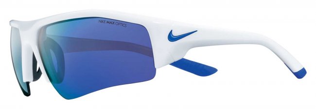 Спортивные очки Nike Vision Skylon Ace Xv Pro R белая оправа и дужки, синие линзы и логотип