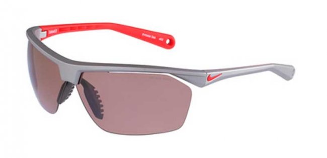 Спортивные очки Nike Vision Tailwind 12 E серая оправа и дужки, красный логотип