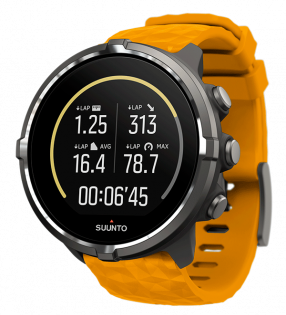 Часы Suunto Spartan Sport Wrist HR с оранжевым ремешком с цветным сенсорным экраном