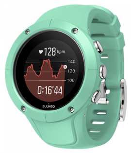 Часы Suunto Spartan Trainer Wrist HR зеленые, на экране график пульса