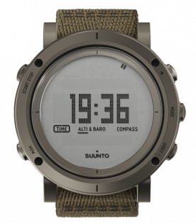 Часы Suunto Essential бежевый ремешок, на экране время