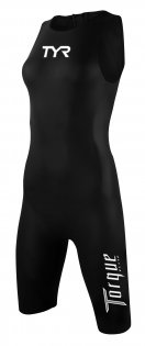 Женский гидрокостюм TYR Torque Elite Swim Skin черный на груди белый логотип артикул SSBF6A 001