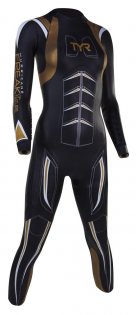 Женский гидрокостюм TYR Wetsuit Hurricane Freak of Nature черный с золотым артикул HFNF6A 711