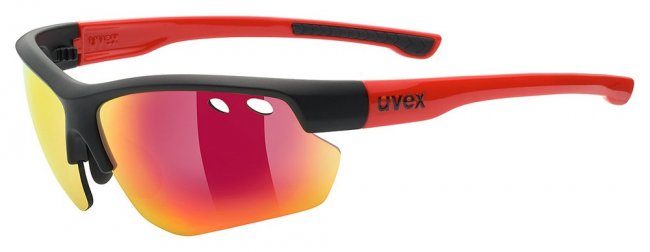 Очки Uvex Sportstyle 115 с красными линзами и черной оправой артикул 0978.2316