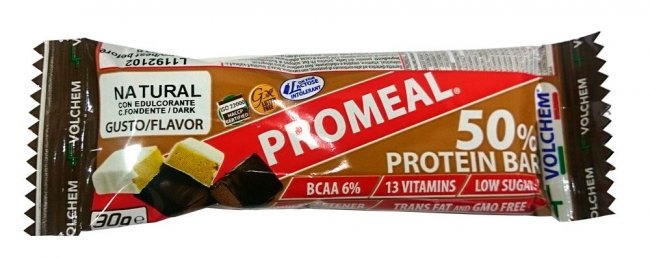 Батончик Volchem SRL Promeal Protein 50% Натуральный - Темный Шоколад 30 g V-PP50 NDC30