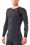 Компрессионная кофта 2XU Compression Long Sleeve Top артикул MA2308а BLK/SIL черная вид полубоком №1