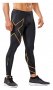 Компрессионные тайтсы 2XU MCS Run Compression Tights артикул MA4411b BLK/GLD черные с золотым логотипом №4