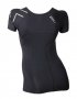 Женская компрессионная футболка 2XU Elite Compression Top W артикул WA3015a BLK/STL черная, фото сзади №3