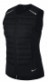 Женская жилетка Nike Aeroloft Running Vest W артикул 856636 010 черная на молнии, на груди чередующиеся зоны утепления и перфорации №1