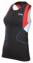 Женская стартовая майка TYR Competitor Singlet артикул черная с красными и белыми вставками, молния на груди SCFXP6A 708 №1