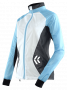 Женская куртка X-Bionic SphereWind Jacket W артикул O100043_A392 белая спереди, рукава голубые, черные бока №1