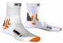 Носки X-Bionic X-Socks Short белые с черными надписями, оранжевыми полосками и мыском №1