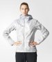 Куртка Adidas All Outdoor Printed Wandertag W артикул B47153 серая с белым принтом, по бокам два кармана №1