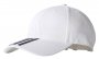 Кепка Adidas Six-Panel Classic 3-Stripes артикул BK0806M белая из хлопка, вид полубоком №7