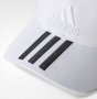 Кепка Adidas Six-Panel Classic 3-Stripes артикул BK0806M белая на козырьке три черных полосы №4