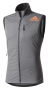 Жилетка Adidas Xperior Vest артикул BP8957 серая, слева на груди карман на молнии и оранжевый логотип №1