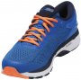 Кроссовки ASICS Gel-Kayano 24 T749N 4358 синие с черными вставками оранжевые шнурки №4
