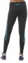 Тайтсы Asics Winter Tight W артикул 146605 0877 черные с голубыми полосками и карманом на пояснице №6