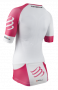 Женская стартовая футболка Compressport TR3 Aero Shirt W артикул TSTRIW-00 белая с розовым, сзади карманы №2