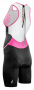 Женский стартовый костюм Compressport TR3 Aero Trisuit W артикул TSUTRIW-99 черный с розовым, спина белая, сзади молния №2
