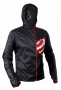 Куртка Compressport Trail Hurricane Jacket артикул WSTR-LS99 черная с капюшоном, логотип на груди №1