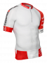 Футболка Compressport Trail Running Shirt V2 Short Sleeve артикул TSTRV2-SS00 белая с красным, молния до середины груди №1