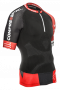 Футболка Compressport Trail Running Shirt V2 Short Sleeve артикул TSTRV2-SS99 черная с красным, молния до середины груди №1