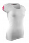 Женская компрессионная футболка Compressport Trail Running V2 W артикул TSTRW-SS00 белая с розовыми плечами №1