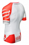 Стартовая футболка Compressport Triathlon Aero Top артикул TSTRIV2-00 белая с красным, сзади карманы №2