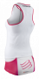 Женская стартовая майка Compressport Triathlon Ultra Tank W артикул TSTRIW-TK00 белая с розовым, вокруг пояса карманы №2