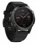 Часы Garmin Fenix 5 Sapphire черные с черным ремешком, экран c аналоговыми часами №1