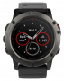 Часы Garmin Fenix 5X Sapphire серые с черным ремешком, на экране аналоговые часы №1