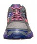 Женские кроссовки Mizuno Wave Mujin 4 G-TX W артикул J1GK1757 60 серые с фиолетовым и розовым, вид спереди, шнуровка №5