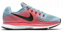 Женские кроссовки Nike Air Zoom Pegasus 34 W артикул 880560 406 голубые с розовым, черный логотип, вид сбоку №1