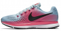 Кроссовки Nike Air Zoom Pegasus 34 W артикул 880560 406 голубые с розовым, черный логотип №2