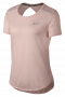 Женская футболка Nike Breathe Top Short Sleeve с логотипом сбоку на груди артикул 885241 658 №1