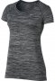 Женская футболка Nike Dri-Fit Knit Top Short Sleeve W 831498 010 серая логотип на груди №1