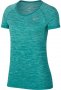 Женская футболка Nike Dri-Fit Knit Top Short Sleeve W 831498 357 голубая логотип на груди №1