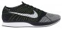 Кроссовки Nike Flyknit Racer артикул 526628 011 черные с белыми и зелеными нитями №1