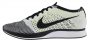 Кроссовки Nike Flyknit Racer артикул 526628 011 белые с черными и зелеными нитями №2